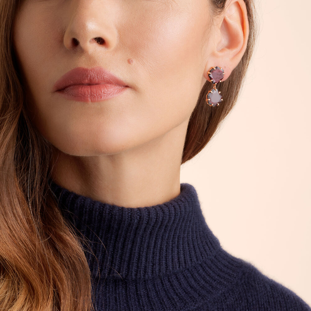 Shard 18ct Rose Gold Garnet Drop Earrings | Annoushka jewelley